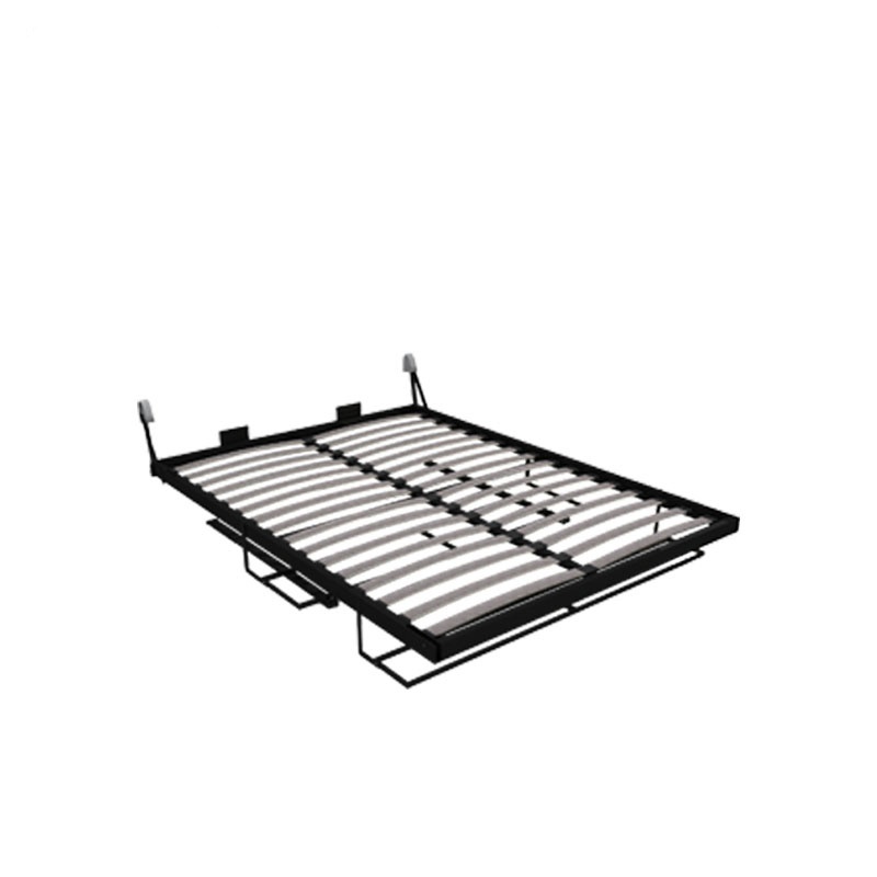 Side flip murphy bed hardware kit, heavy-duty linkage gas spring mechanism for simple side fold wall hidden bed, space-saving wall bed fitting OEM wholesale