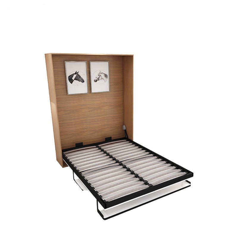 Double desk murphy bed hardware kit, synchronous linkage gas spring mechanism for multi-layer table wall hidden bed, space-saving double desktop murphy bed fitting OEM wholesale