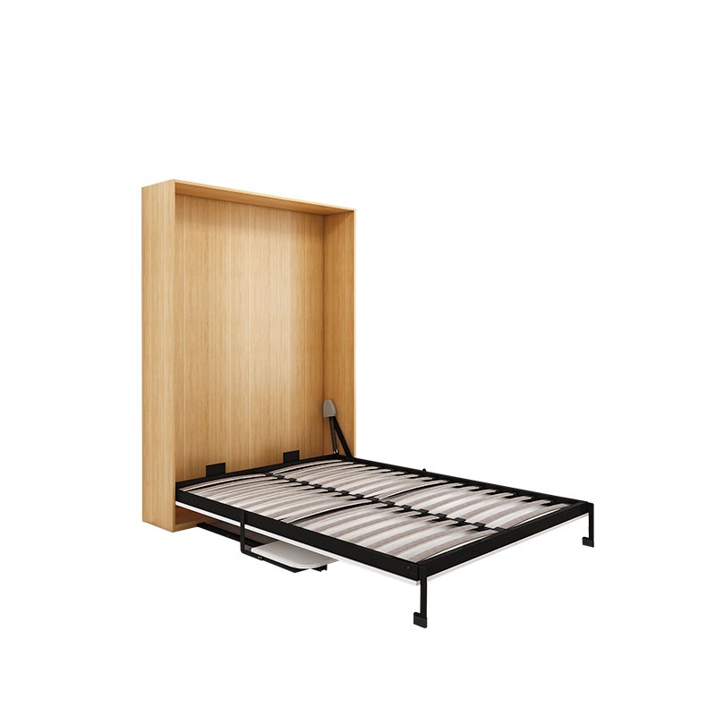 Standard front flip murphy bed, space-saving vertical fold wall hidden bed for apartment homestay, simple foldable wall bed furniture wholesale