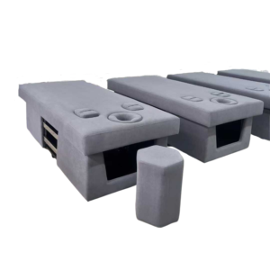 Grey Suede Independent Footrest Module for Pedicure Massage Sofa, Detachable Lifting Foot Stool Spare Parts for Commercial Spa Recliner