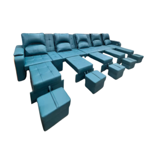 Row of Multi-Seat Luxury Electric Pedicure Massage Sofa Set, Adjustable Backrest & Lifting Footrest Commercial Spa Recliner with German OKIN Silent Motor